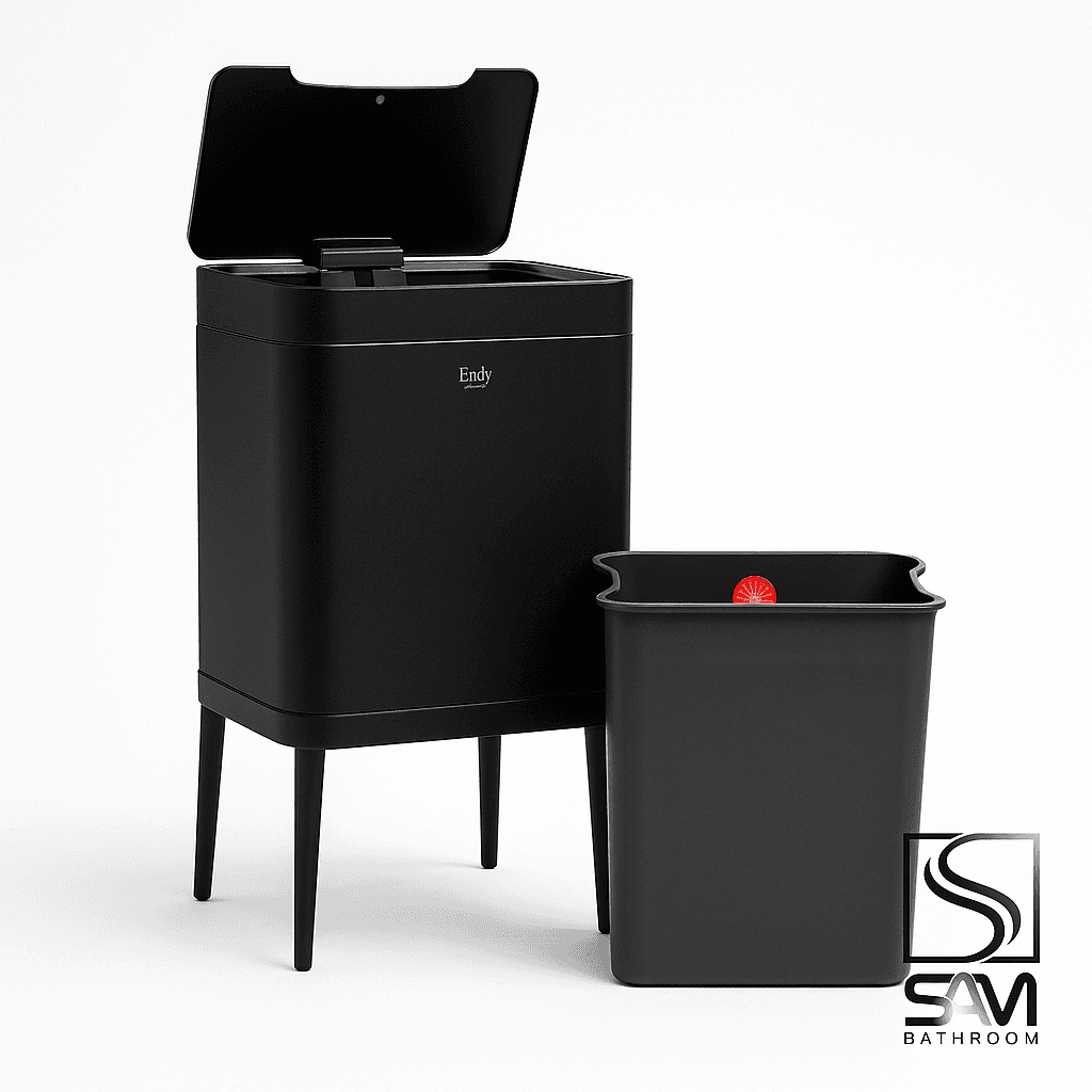 سطل‌ ۱۶ لیتر چشمی پایه دار مشکی Evdy — تصویر ۹