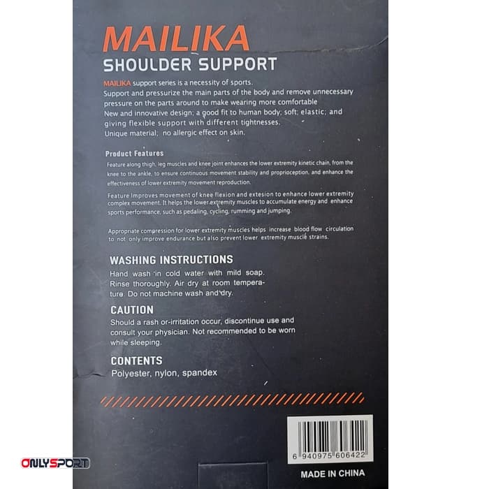 شانه بند و کتف بند طبی ورزشی اورجینال Mailika 642 مشکی — تصویر ۶