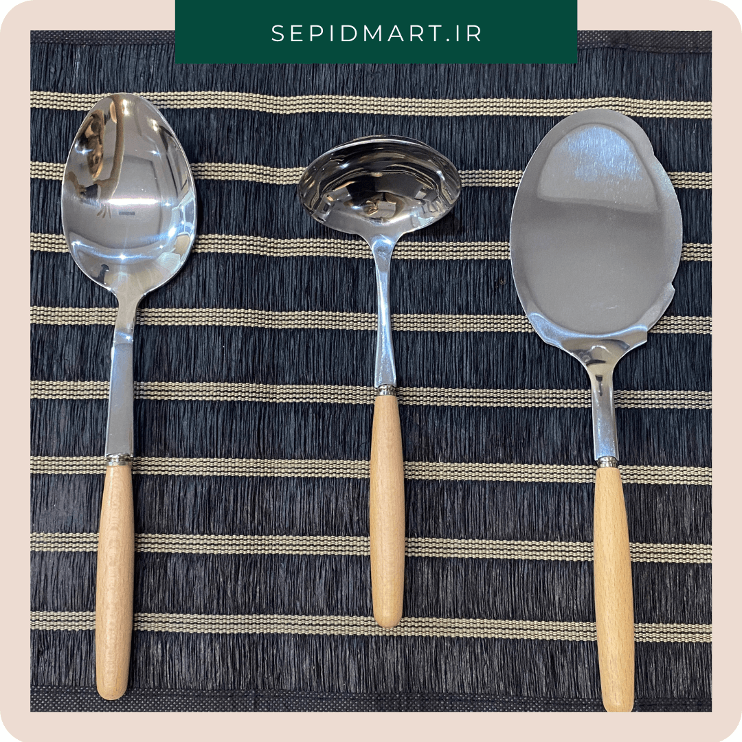 ست قاشق شربت خوری دسته چوبی — تصویر ۵