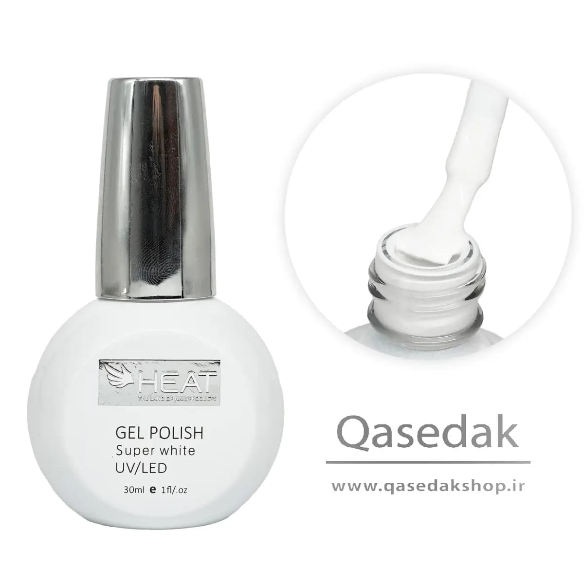 لاک ژل سفید هیت HEAT 30ML ناخن