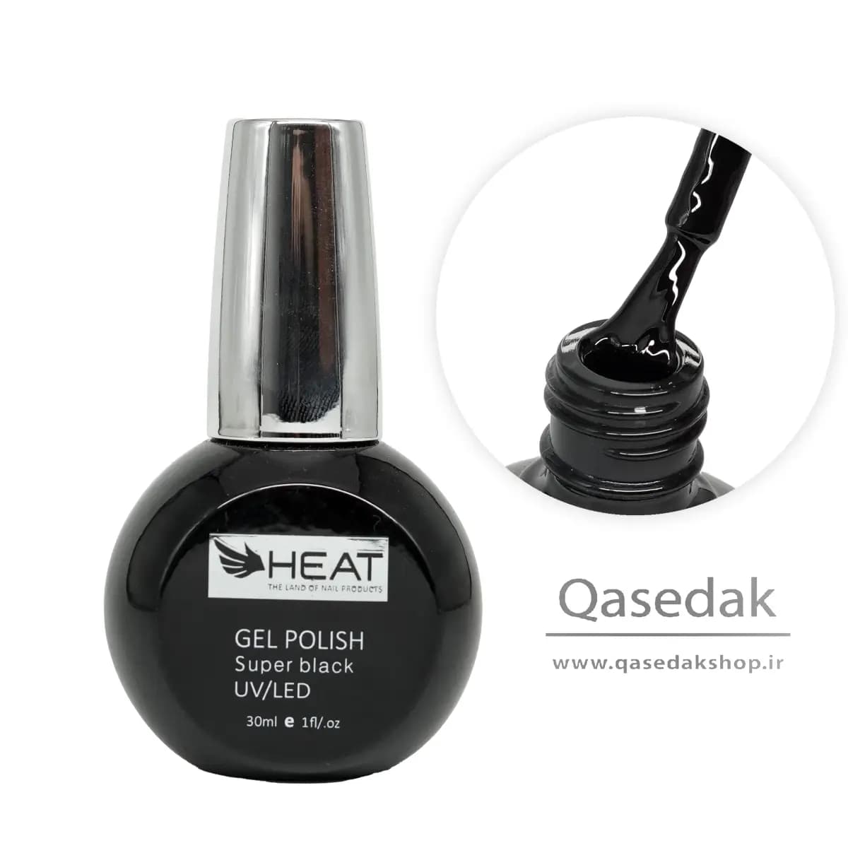 لاک ژل مشکی هیت HEAT 30ML ناخن — تصویر ۲