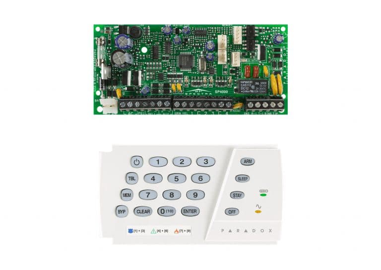 کنترل پنل 4 زون SP4000 به همراه کی پد K636 + جعبه فلزی — تصویر ۴