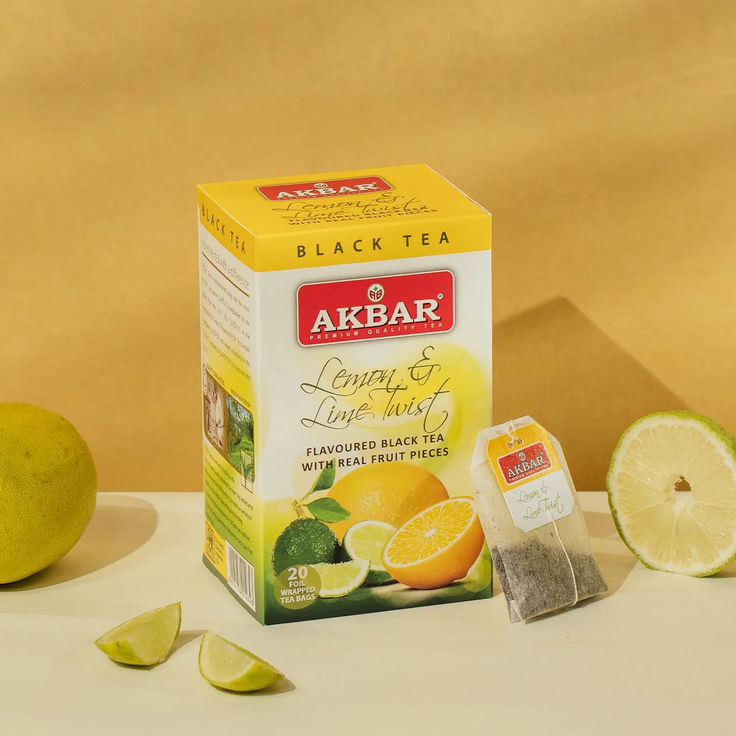 چای کیسه ای سیاه اکبر با طعم لیمو «20عددی» | Akbar Lemon Flavoured Tea — تصویر ۲
