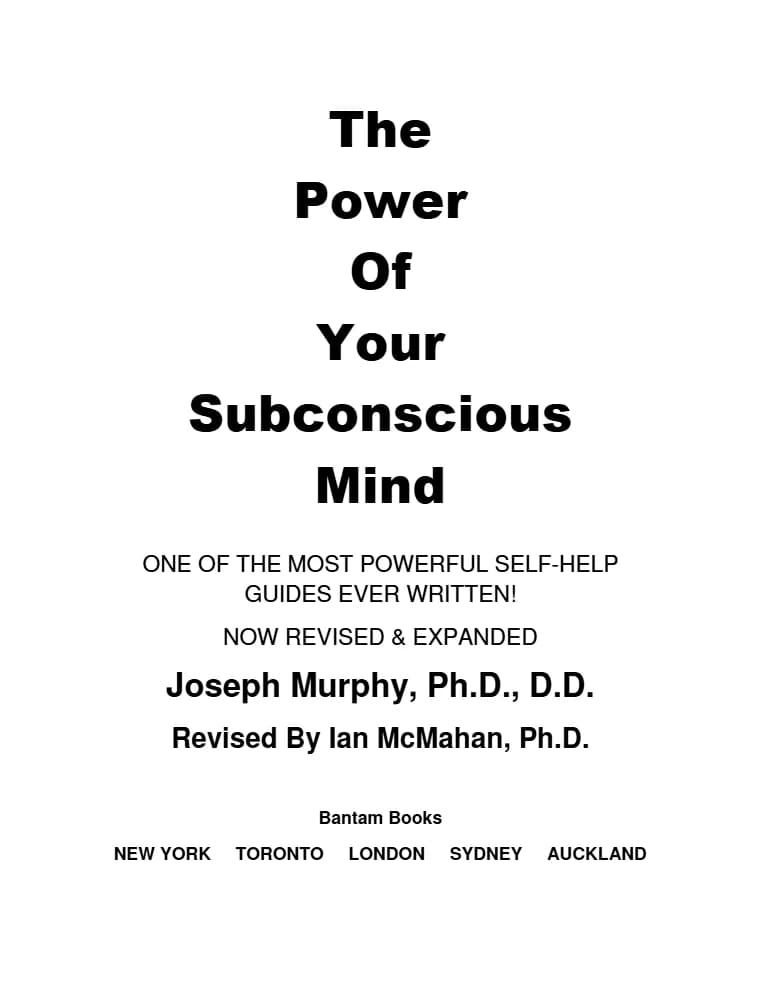 کتاب The Power of Your Subconscious Mind (قدرت ذهن ناخودآگاه شما) نسخه انگلیسی PDF | Joseph Murphy