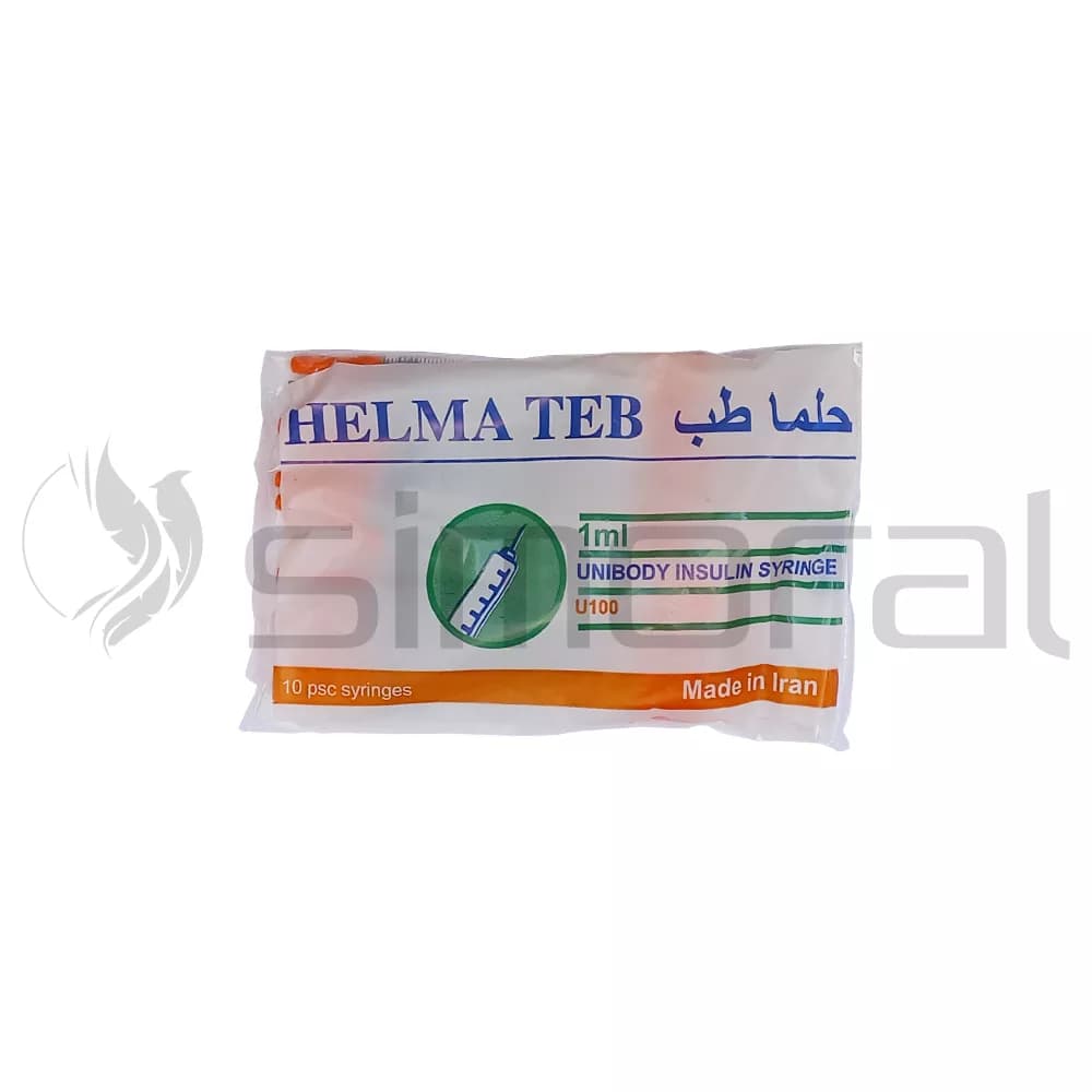 سرنگ انسولین سرسوزن متصل بسته 10 عددی یک میلی لیتر حلما طب (بسته 100 عددی) — تصویر ۲