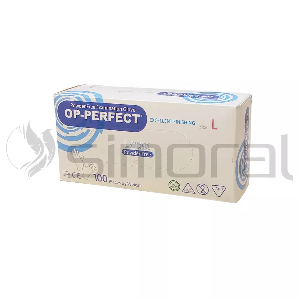 دستکش لاتکس بدون پودر OP-perfect سایز Large