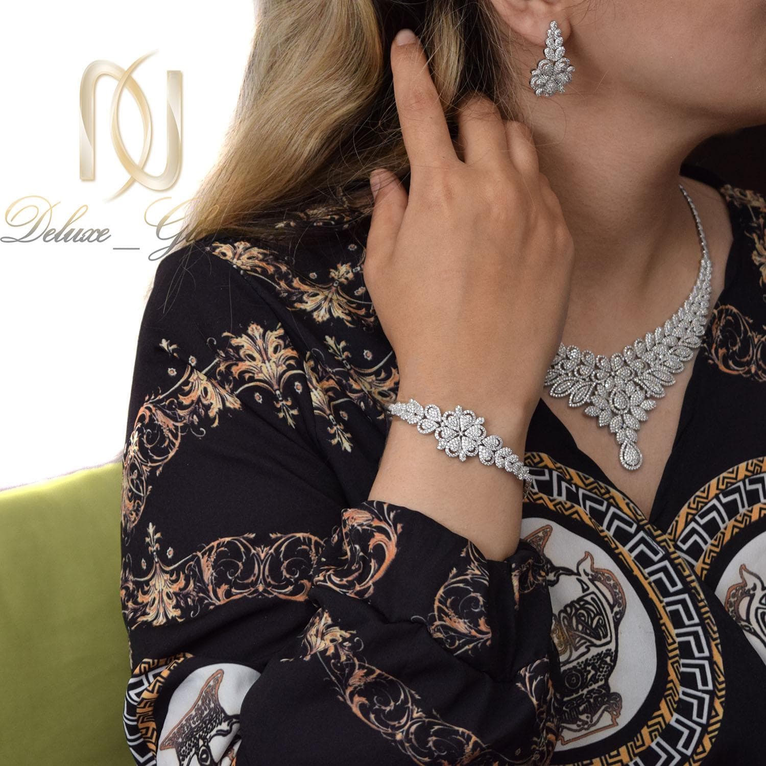 سرویس نقره زنانه پرنگین طرح طلا ns-n483 — تصویر ۲