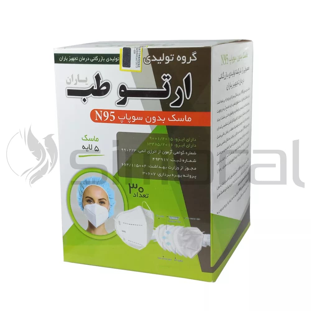 ماسک N95 بدون سوپاپ ارتو طب — تصویر ۴