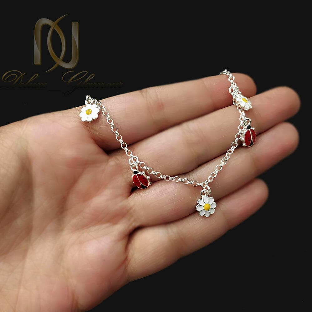دستبند کودکانه نقره ترک آویزدار ds-n941 — تصویر ۵