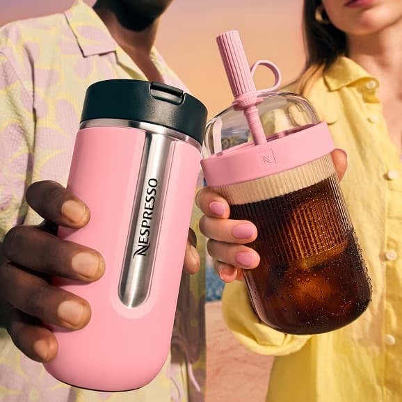 تراول ماگ نسپرسو لیمیتد ادیشن Bubble Gum سایز متوسط 400 میل «صورتی» | Nespresso Travel Mug Bubble Gum — تصویر ۴
