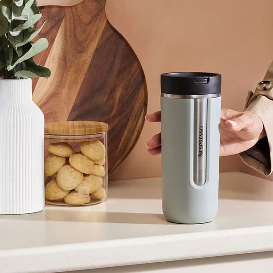 تراول ماگ نسپرسو اسموکی بلو 540 میل « آبی دودی »| Nespresso Travel Mug Large Smokey Blue — تصویر ۳