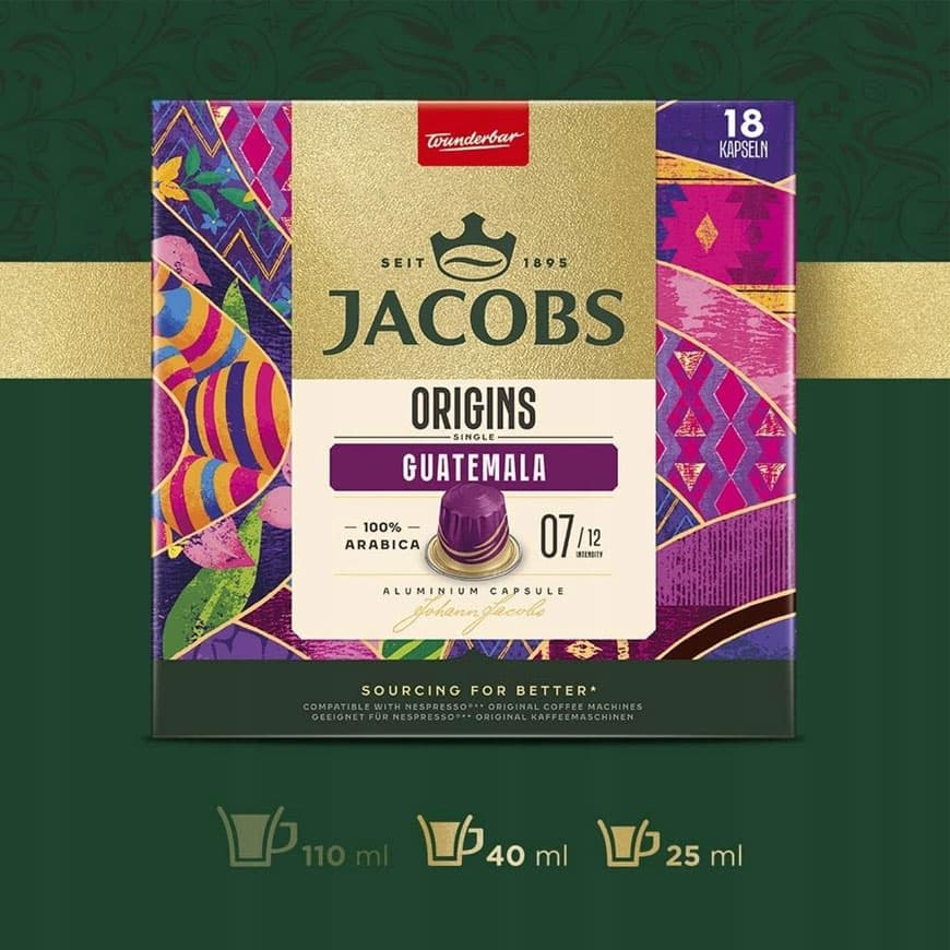 پک پنج بسته ای کپسول قهوه جاکوبز گواتمالا | Jacobs Single Origins Guatemala — تصویر ۷
