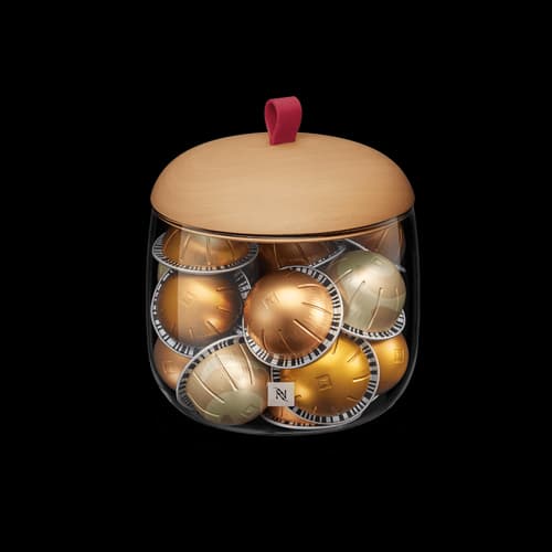 استند کپسول قهوه نسپرسو لیمیتد ادیشن مدل لومه میا «درب چوبی» | Nespresso Display Mia Dispenser Wooden Lid — تصویر ۲