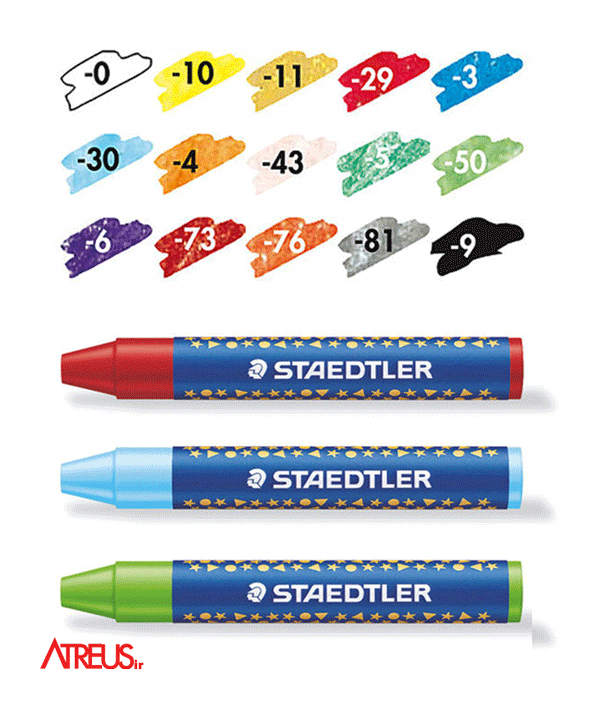 پاستل روغنی مومی استدلر Staedtler قرمز تیره — تصویر ۴