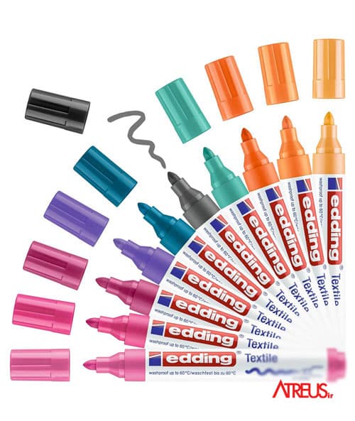 ماژیک پارچه کرم 4500 Edding textile — تصویر ۹