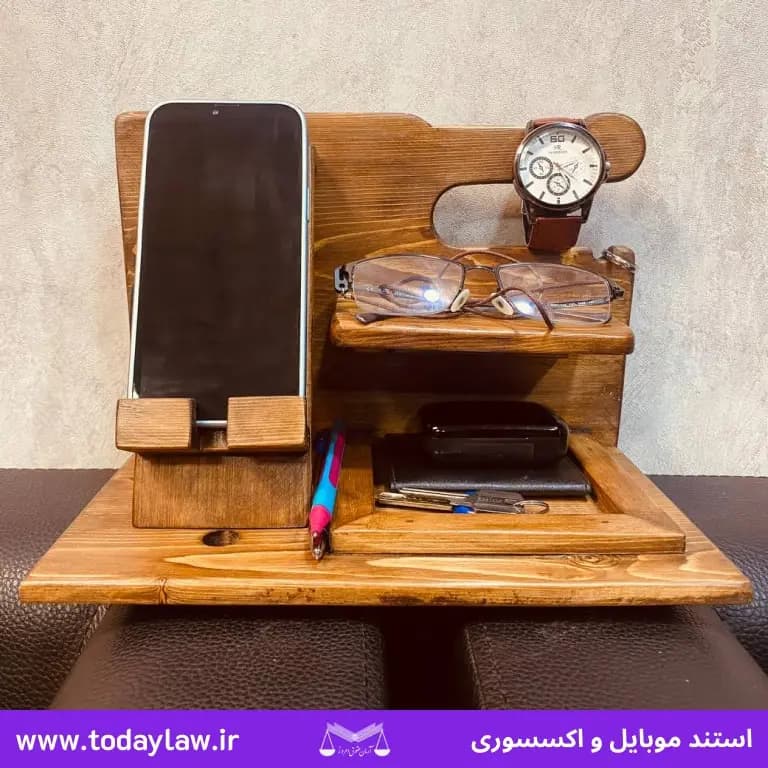 استند چوبی موبایل و اکسسوری — تصویر ۲