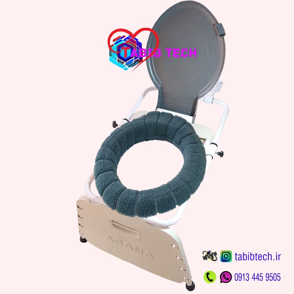 توالت فرنگی دیواری تاشو آسانا روکش دار با قیف ژله‌ای و پایه دیواری فلزی — تصویر ۳