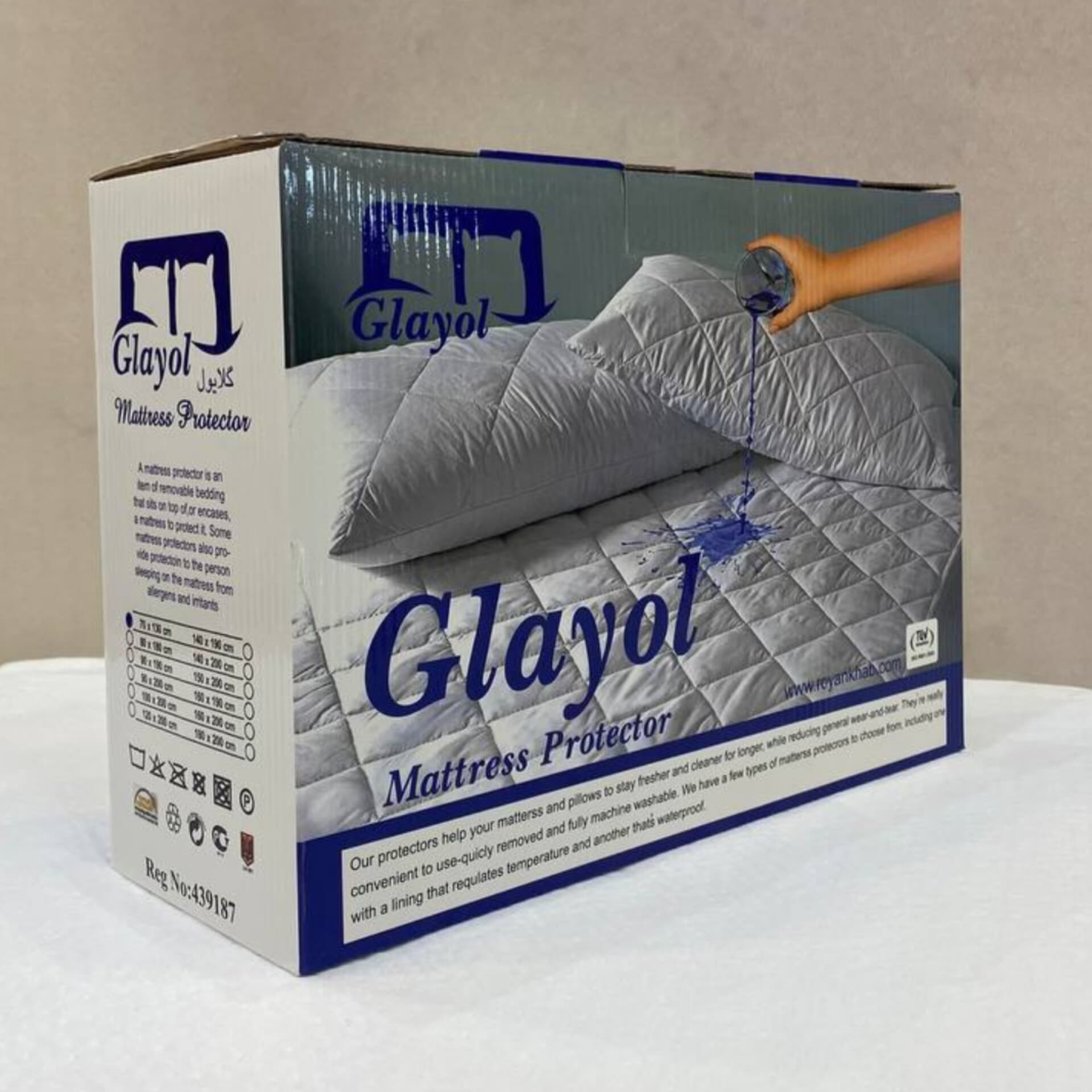 محافظ تشک گلایول ضد آب سایز 90*200 — تصویر ۲