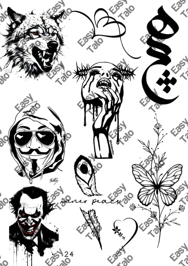 تتو موقت100عددی به همراه اسپری تتو پکیج C — تصویر ۳