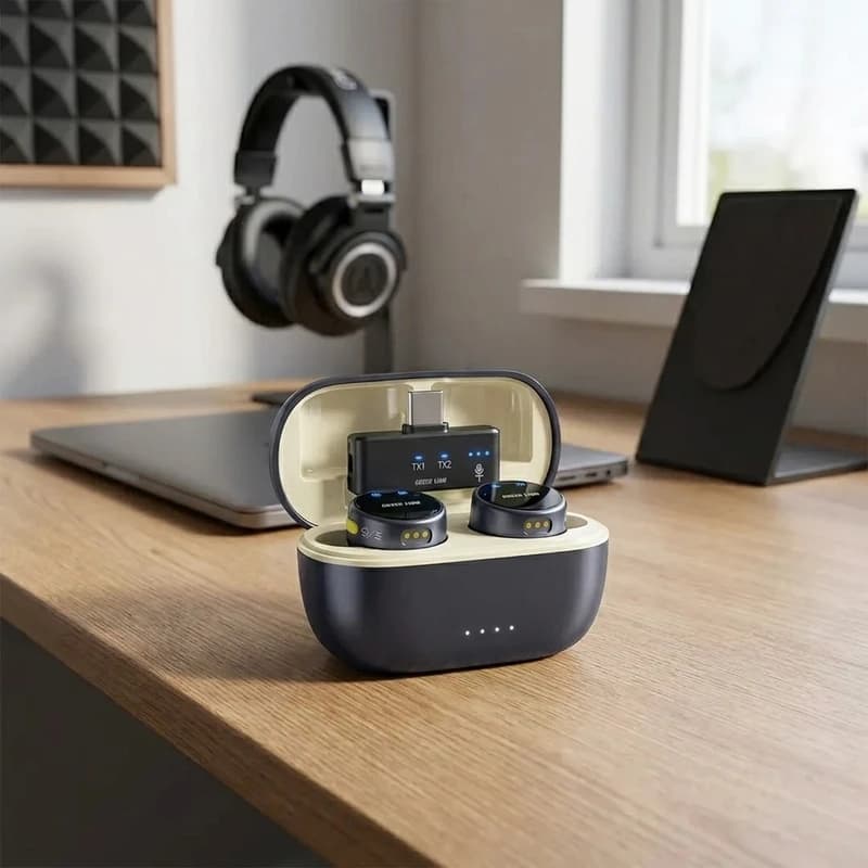میکروفون بیسیم کلیپسی گرین لاین مدل GM-92X با گیرنده USB Type-C و قابلیت کاهش نویز — تصویر ۵