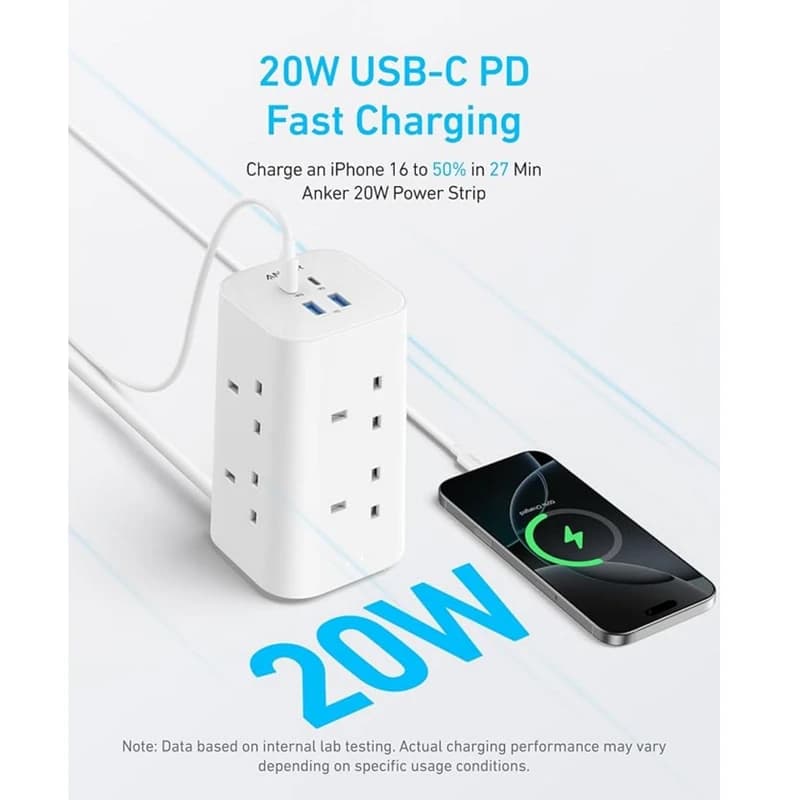 شارژر رومیزی 20 وات 12 پورت انکر مدل A9185 — تصویر ۶