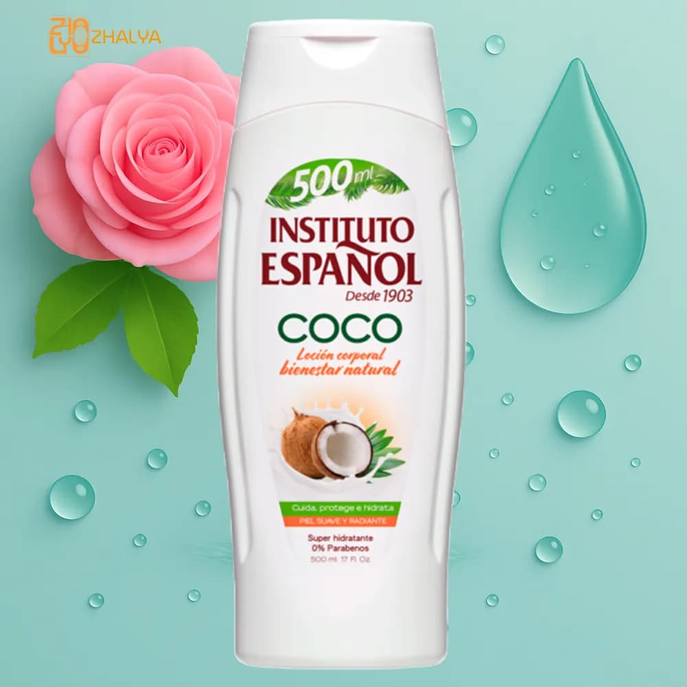 لوسیون بدن اسپانول مدل coconut نارگیل مناسب انواع پوست 500 میل — تصویر ۲