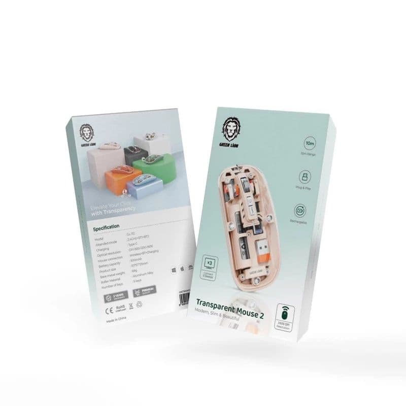 موس شفاف گرین لاین نسخه 2 Green Lion Transparent Mouse – گارانتی شرکتی — تصویر ۳