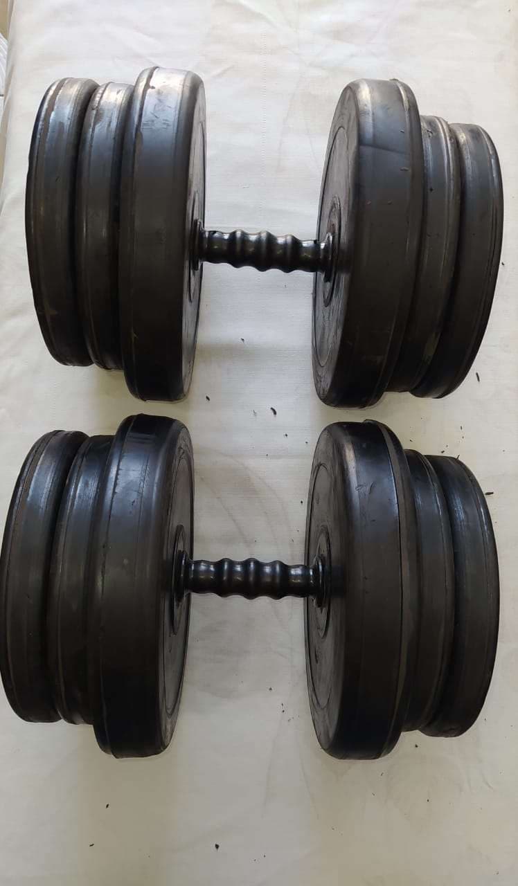 دمبل متغیر 40 کیلویی تمام لاستیک solid steel — تصویر ۳