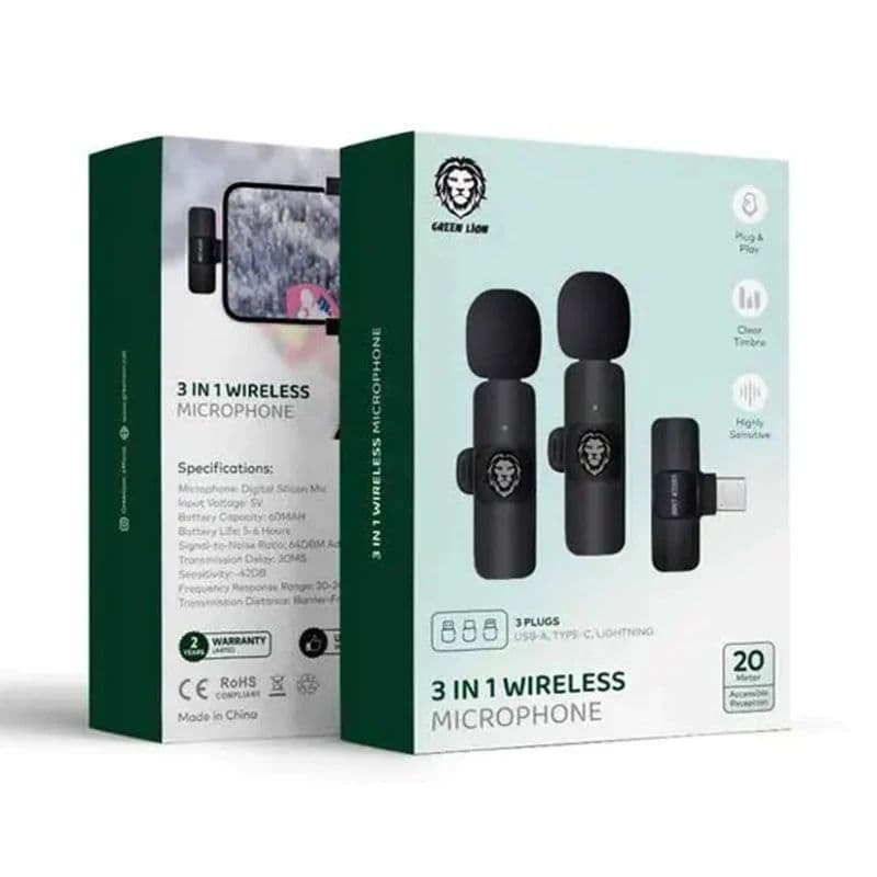 میکروفون گرین Green Lion 3in1 wireless microphone