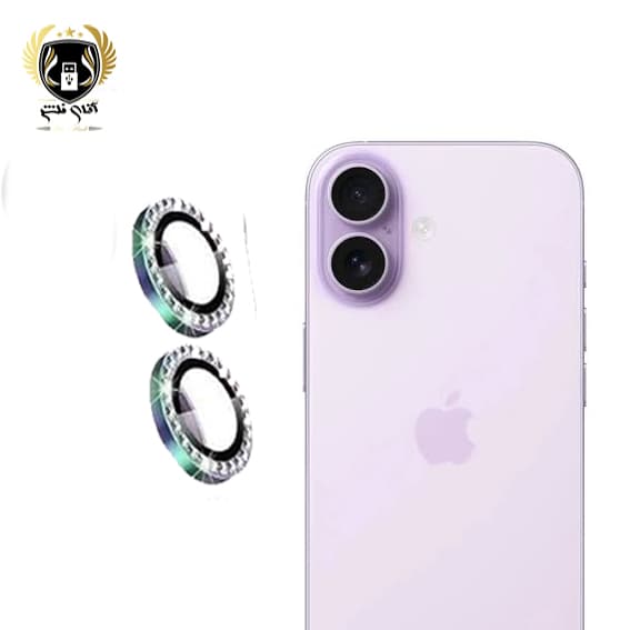 محافظ لنز دوربین مدل نگین دار مناسب برای گوشی موبایل اپل IPhone 17