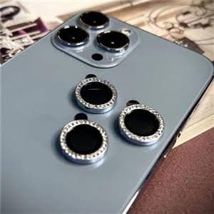 محافظ لنز دوربین اپل مدل iPhone 13 Pro Max رینگی نگین دار — تصویر ۴