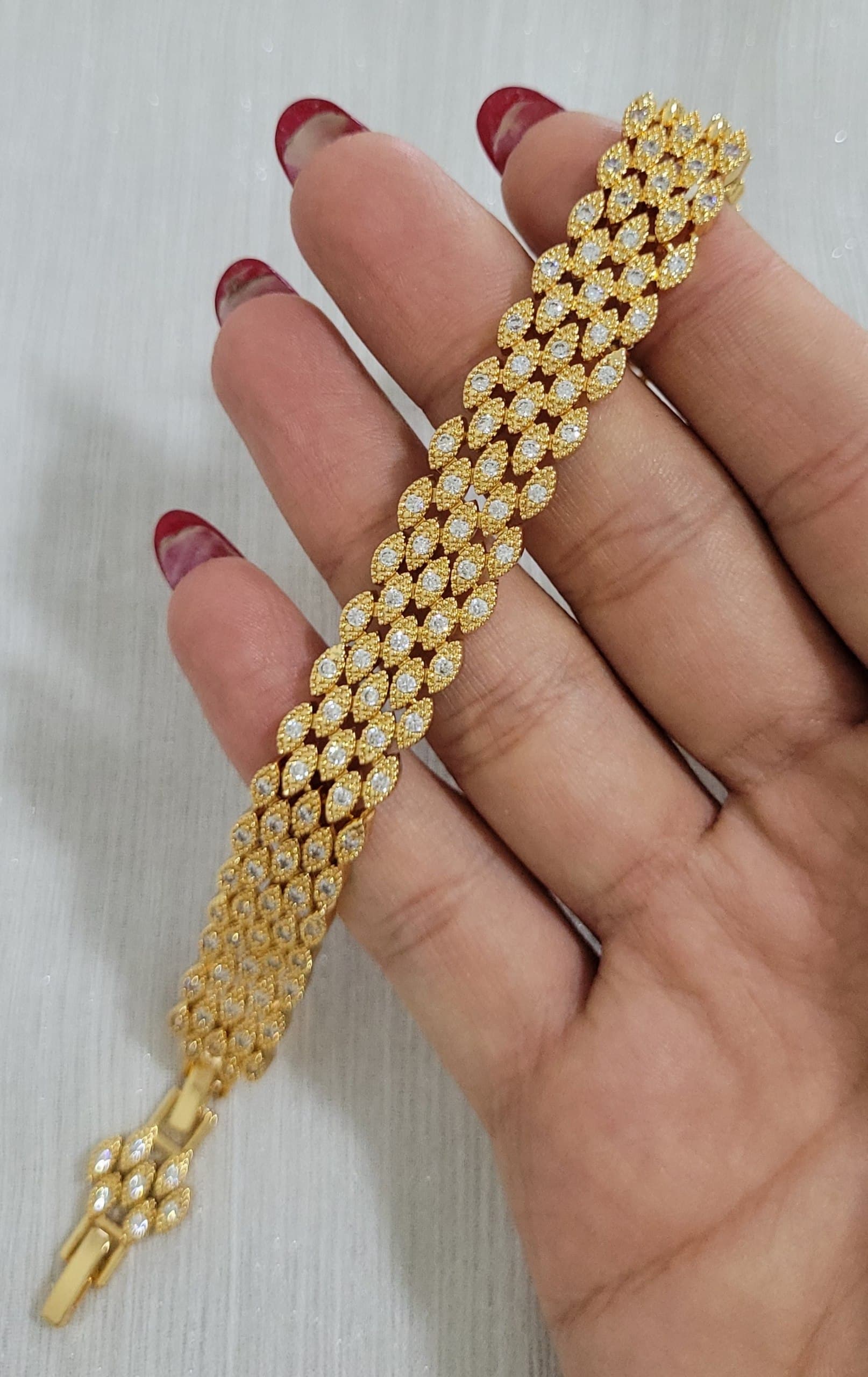 دستبند حصیری نگینی کد 25426 — تصویر ۲