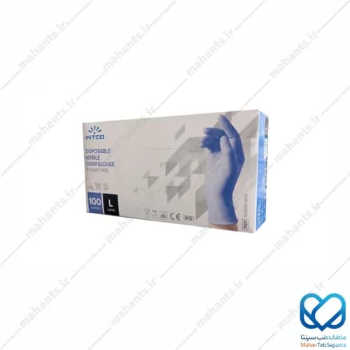 دستکش نیتریل آبی اینتکو سایز لارج