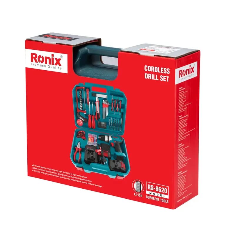 دریل پیچ گوشتی شارژی 20 ولت رونیکس مدل rs-8620 — تصویر ۲
