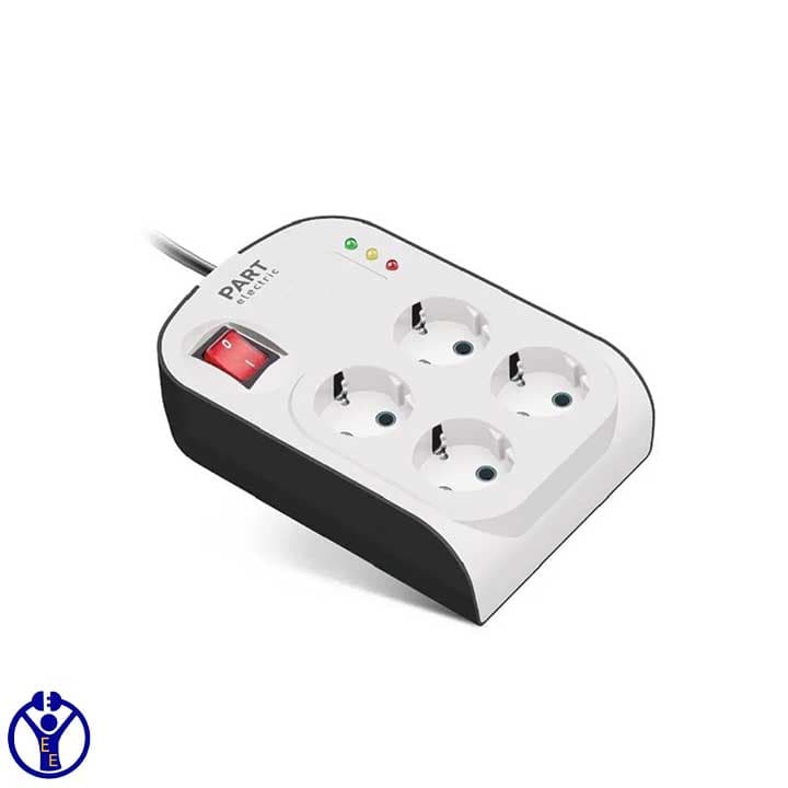 محافظ برق صوتی تصویری 4 خانه پارت الکتریک کابل 3 متری 8792 — تصویر ۲