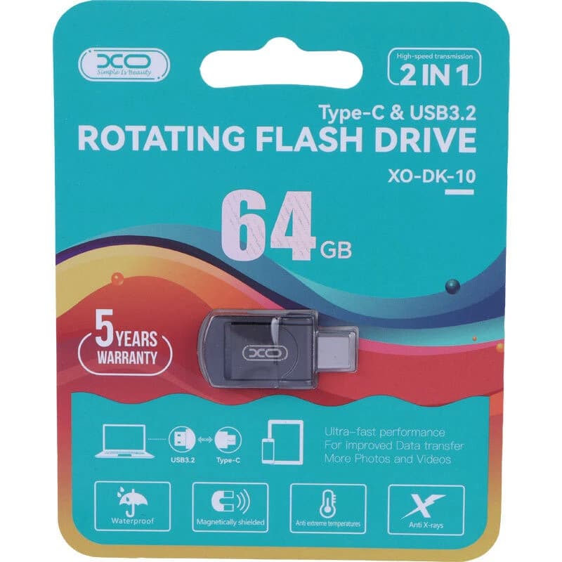 فلش 64 گیگ ایکس او XO-DK-10 OTG Type-C USB3.2 — تصویر ۷