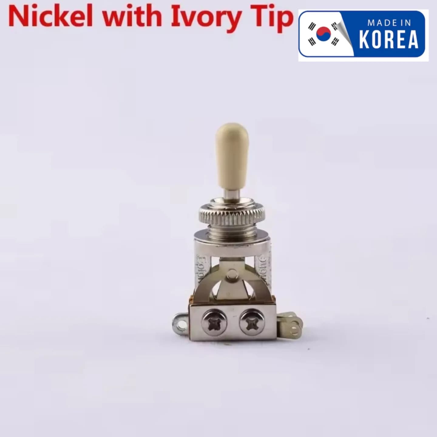 تاگل سوئیچ سلکتور حالته گیتار الکتریک Epiphone ساخت کره، رنگ نیکل با ناب Ivory — تصویر ۴