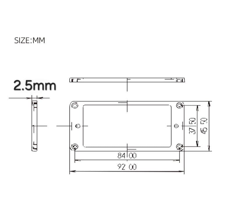 فریم پیکاپ هامباکر فلت (Flat) گیتار الکتریک رنگ مشکی 5×5 میلی متری — تصویر ۲