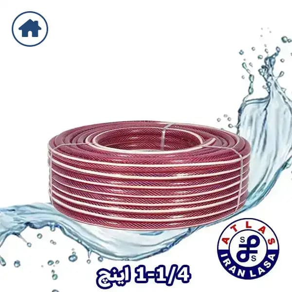 شیلنگ عمده ی آب خانگی 1/4 -1 شفاف نخدار رنگی اطلس