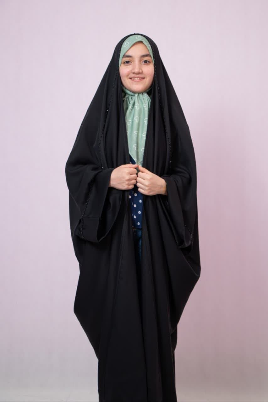 چادر پرنسس دخترانه جواهر منجوق کریستال — تصویر ۵