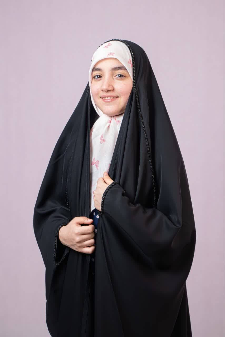 چادر دخترانه عبا جواهر ساقه طنابی — تصویر ۴