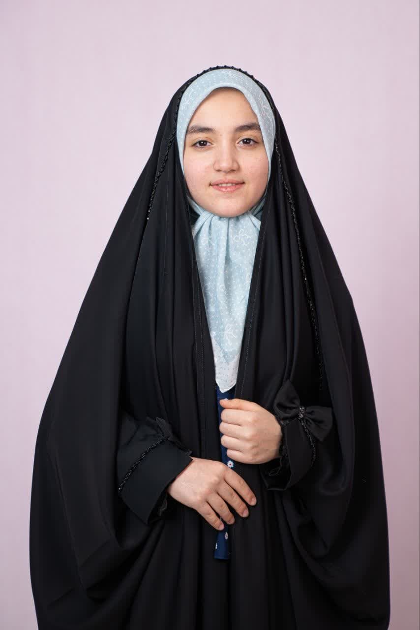 چادر دخترانه پانیا جواهر ساقه طنابی — تصویر ۴