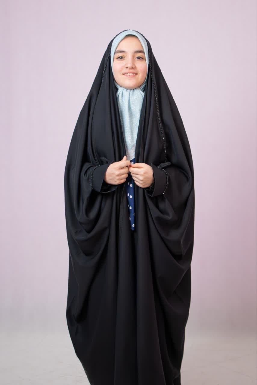 چادر دخترانه پانیا جواهر ساقه طنابی — تصویر ۲