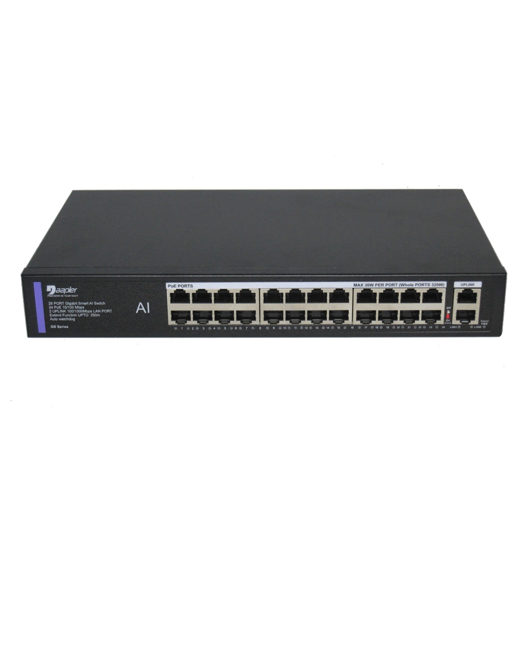 سوئیچ شبکه 24 پورت گیگ 10/100/1000 POE بدنه فلزی داپلر FGS242