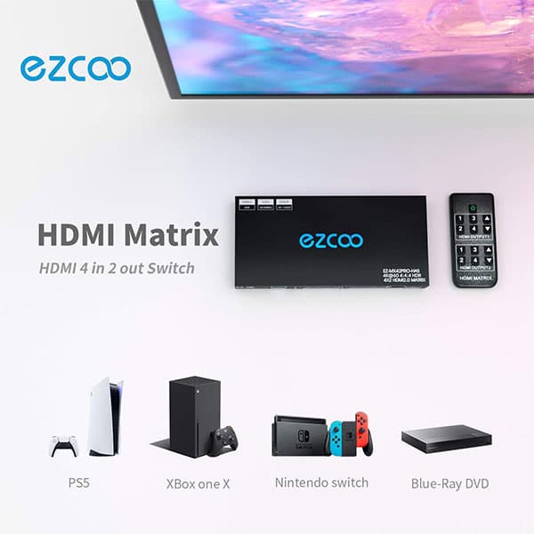 ماتریس سوئیچ ۴ در ۲ HDMI برند ezcoo — تصویر ۱۱