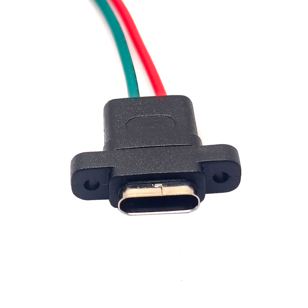 کانکتور مادگی USB 3.1 Type-c دو سیم مربعی