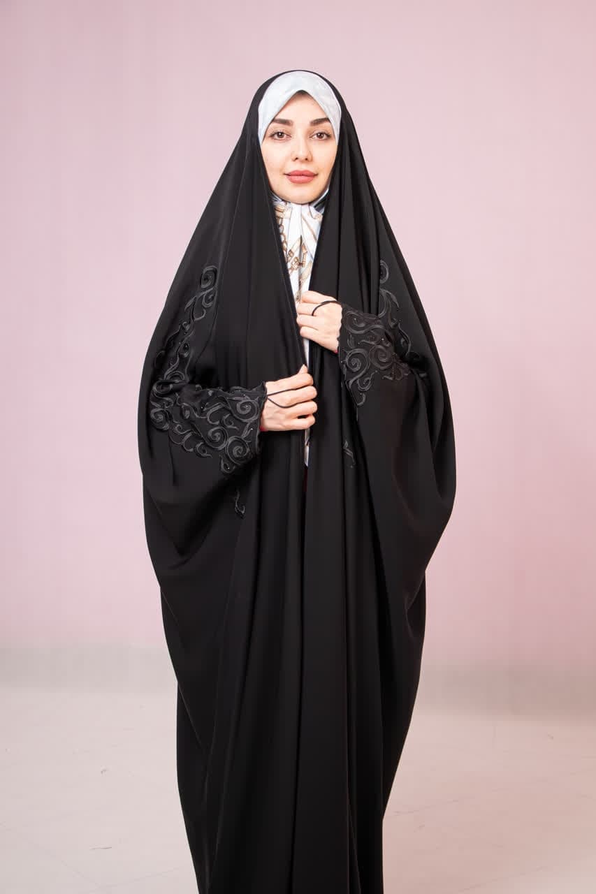 چادر عبا گلدوزی موج دریایی — تصویر ۵