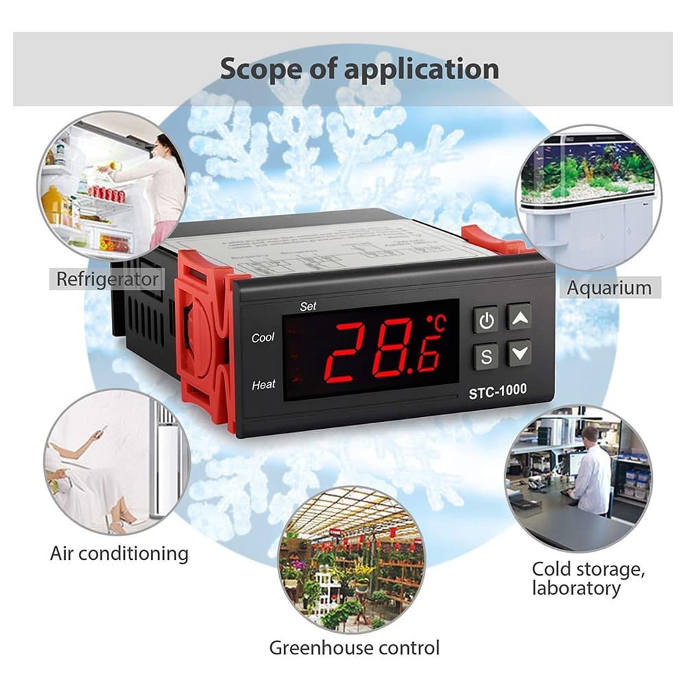 ترموستات دیجیتال STC-1000 24V | کنترلر دما گرمایش و سرمایش — تصویر ۱۲