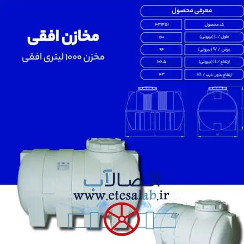 مخزن 1000 لیتری افقی کرکره ای سه لایه طبرستان — تصویر ۲