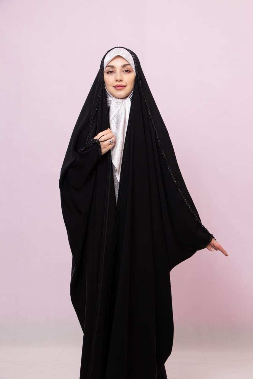 چادر عبا جواهر دوزی ساقه دوبل — تصویر ۴